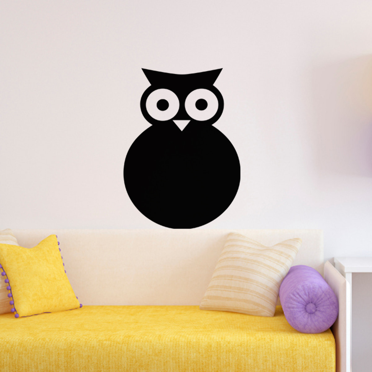 Sticker ardoise tableau noir - stickers muraux adhésif effaçable - SILHOUETTE HIBOU