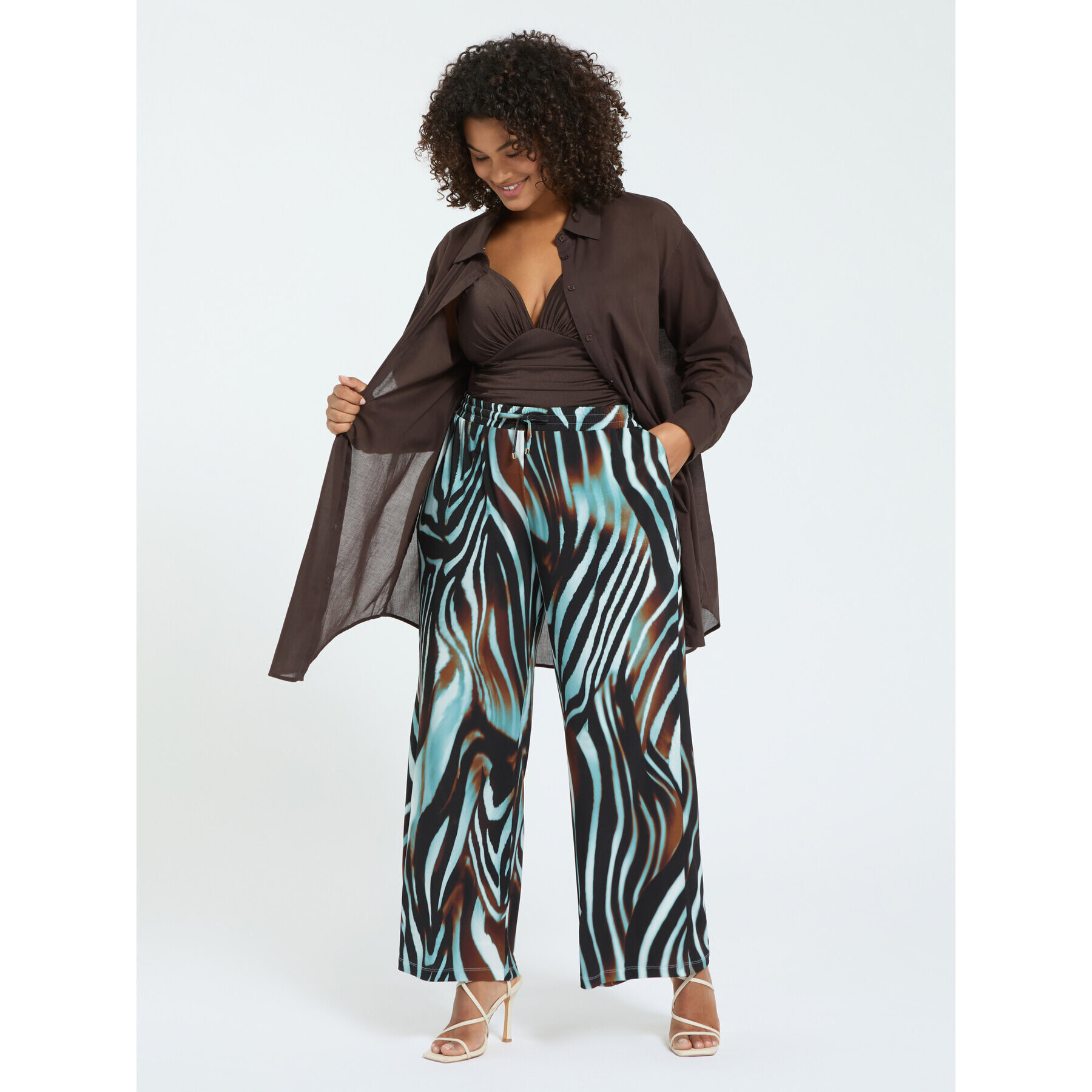 Fiorella Rubino - Camicia lunga in cotone - Marrone
