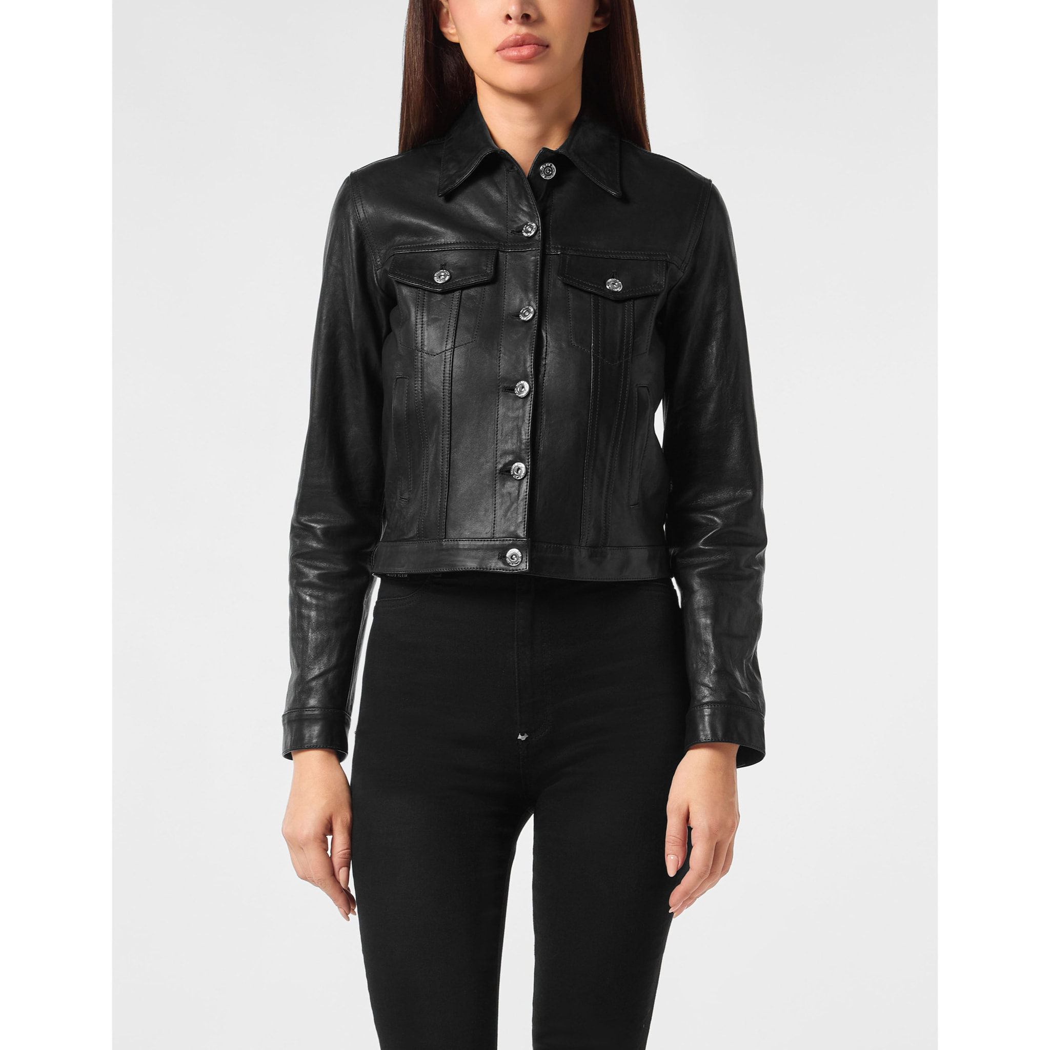 PHILIPP PLEIN Chaqueta de cuero SIGNATURE