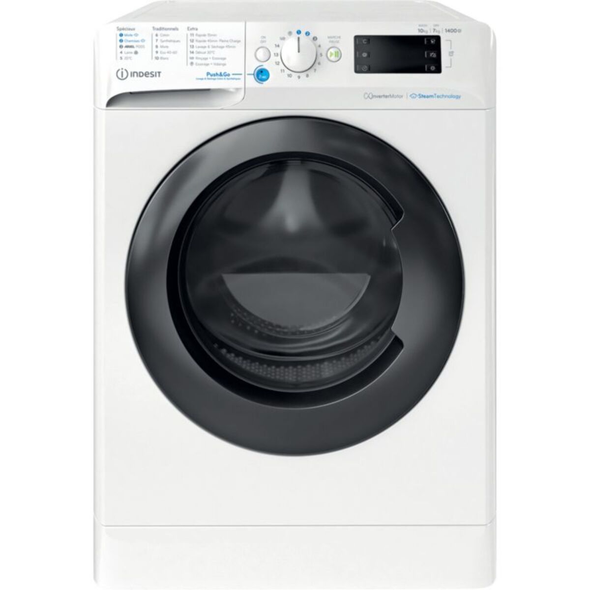 Lave linge séchant hublot INDESIT BDE107436WKVFR