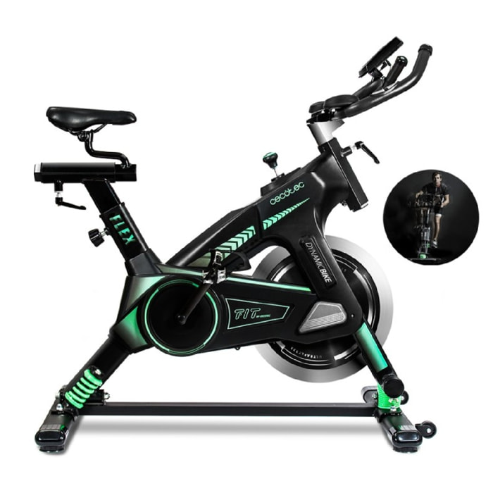 Cecotec Bicicleta Indoor Profesional UltraFlex 25. Sistema de Amortiguación Ultr