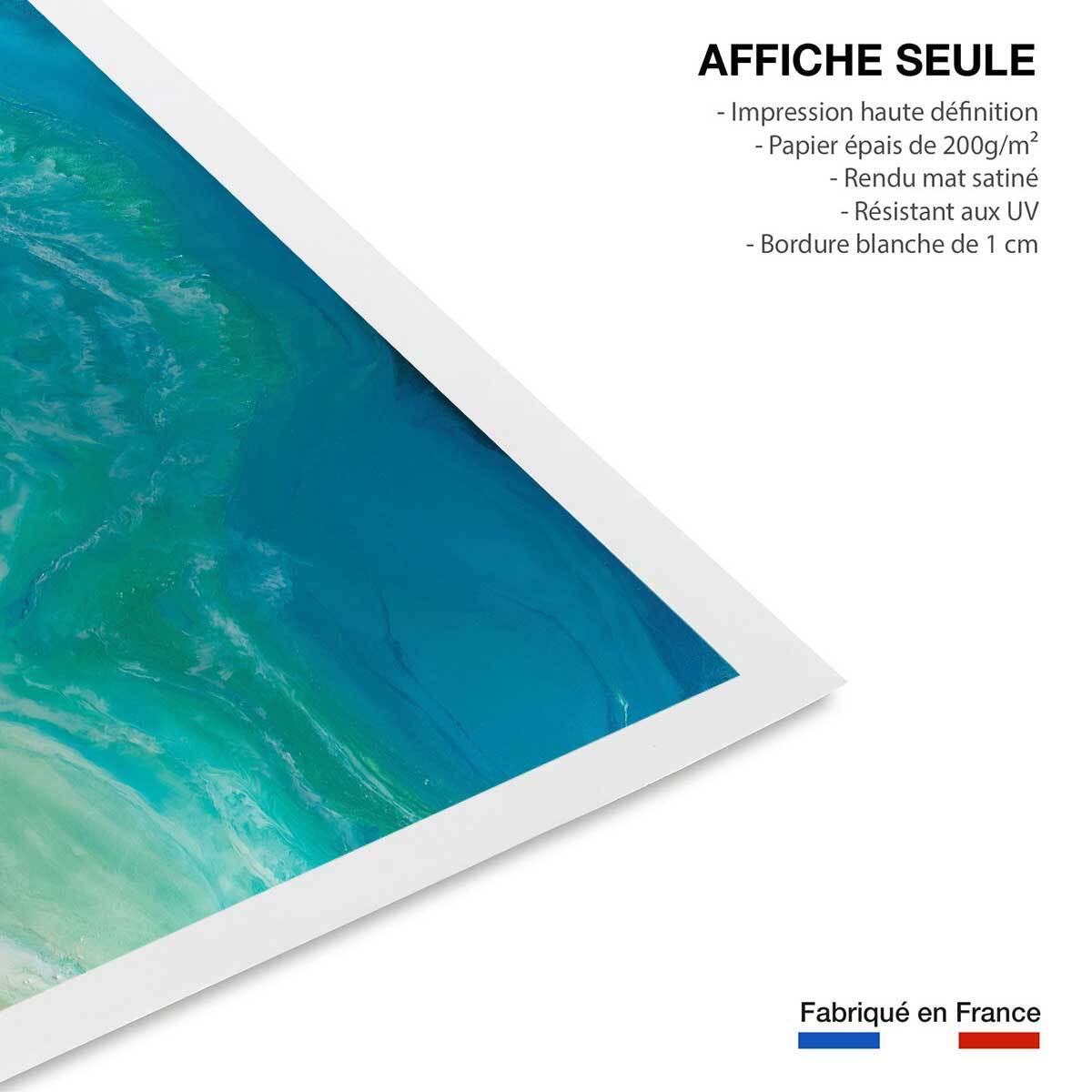 Poster bleu fluide Affiche seule