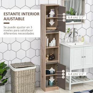 Conjunto de Baño Incluye 1 Mueble para Debajo del Lavabo 1 Armario de Baño con Espejo y 1 Columna de Baño con Estante Ajustable Roble y Gris