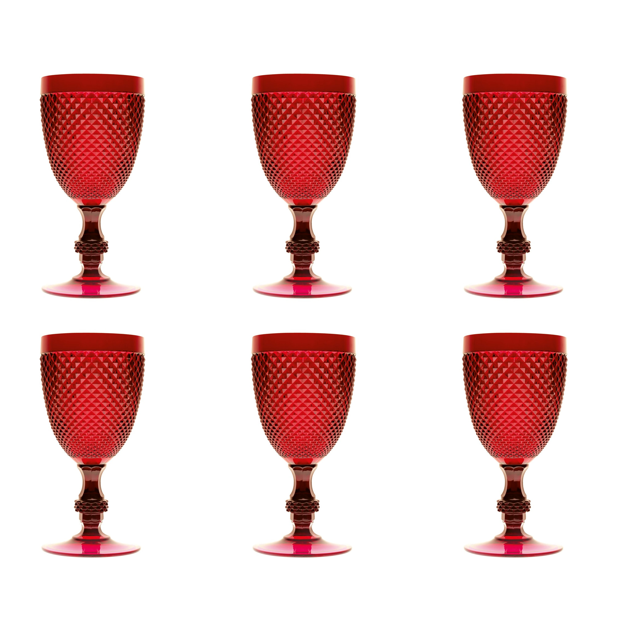 Set de 6 verres à vin Excelsa – Diamond, Plastique Rouge 39 cl