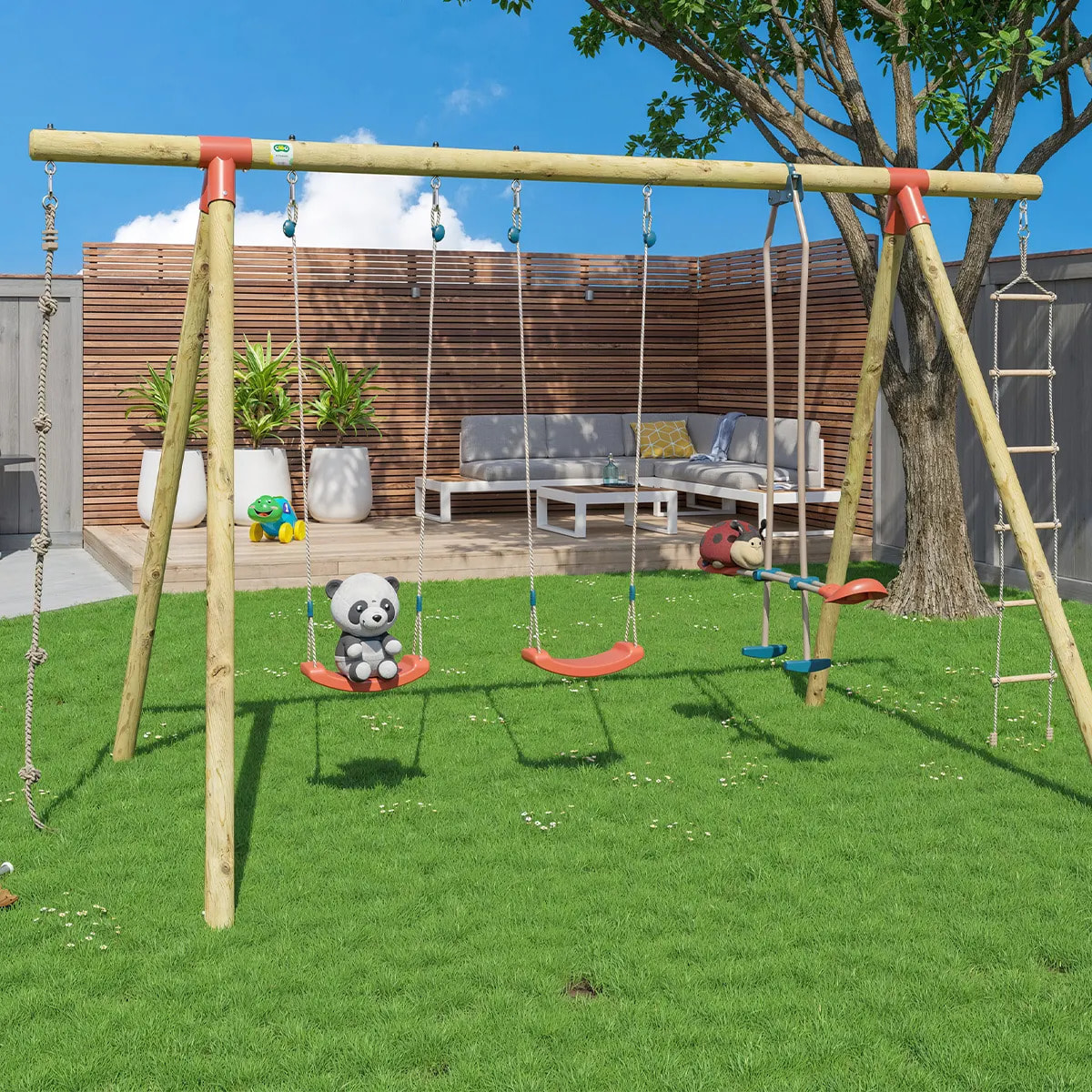 Portique bois 2,30 m Topwood NANI 2 - 6 enfants