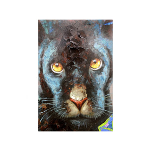 Peinture sur toile tableau panthère multicolore - RAJA