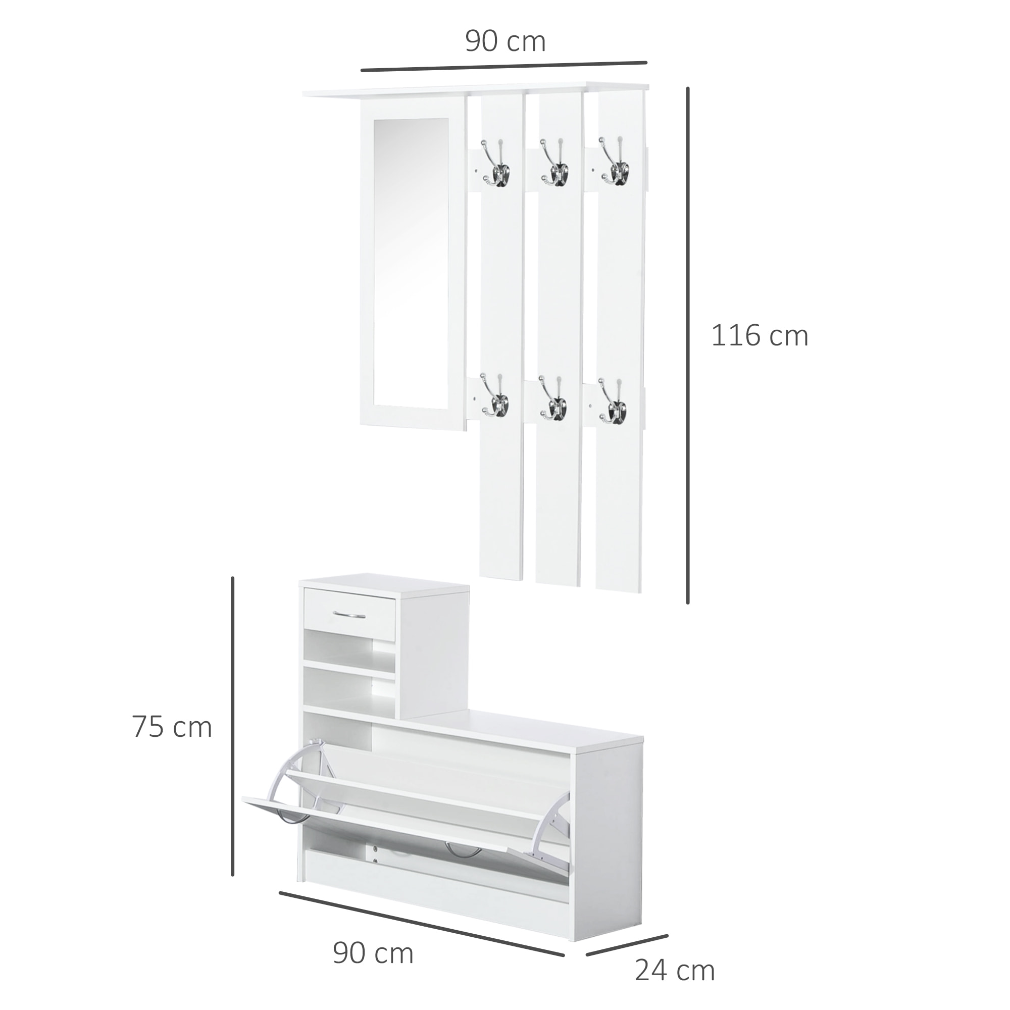 Ensemble de meubles d'entrée design contemporain