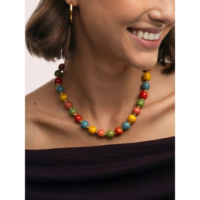 Collar Canela Acero Baño Oro