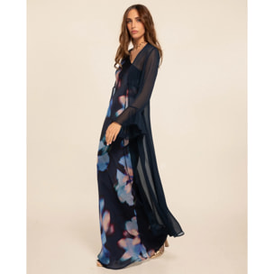 Vestido largo con escote asimétrico
