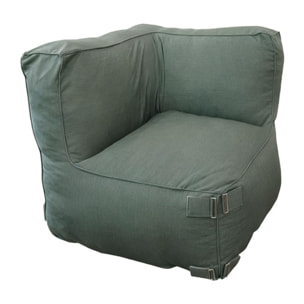 VERONE Salon de jardin modulable 4 places vert en tissu déperlant