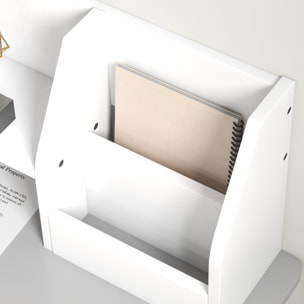Bureau enfant multi-rangement - ensemble bureau, chaise, étagère - tiroir, plateau coulissant, 2 niches, 2 étagères, 2 présentoirs livres - gris