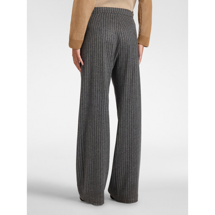 Elena Mirò - Pantalones palazzo jacquard de rayas - Gris