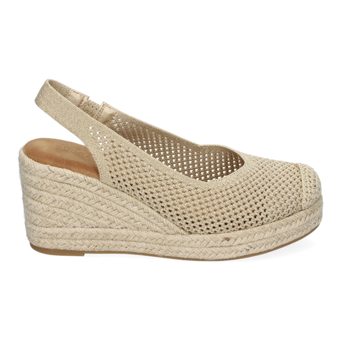 Sandalia de Mujer con Cuña de Yute, Diseño Calado, Elegante y Comodo