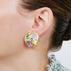 Pendientes Mankao acabado oro amarillo 18k