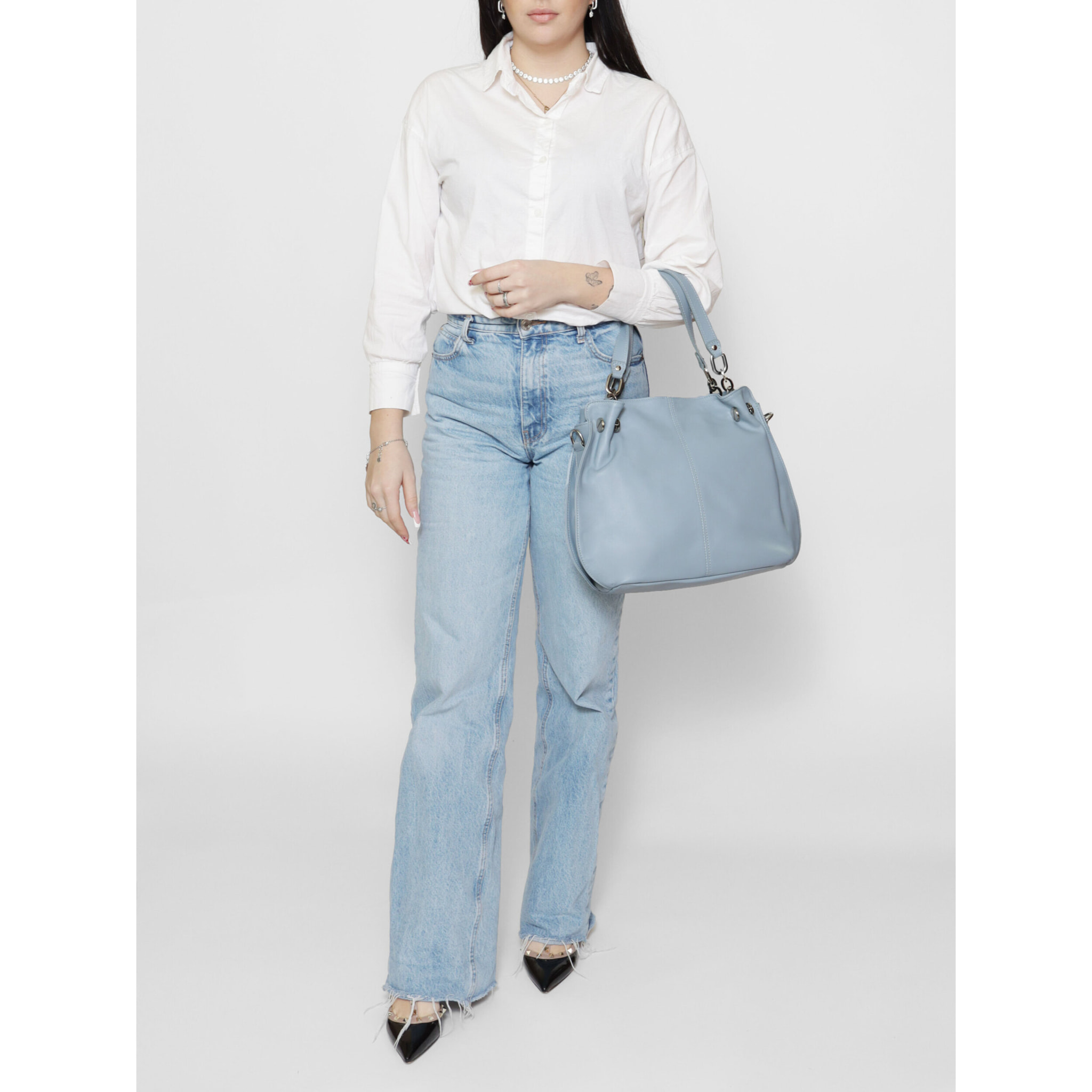 Borsa a mano da donna Made in Italy - Modello Ereba - 100% pelle - 38.0 x 30.0 x 12.0 cm