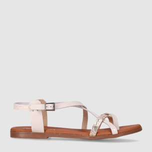 Sandalias de Piel - Hielo - Tacón: Bajo