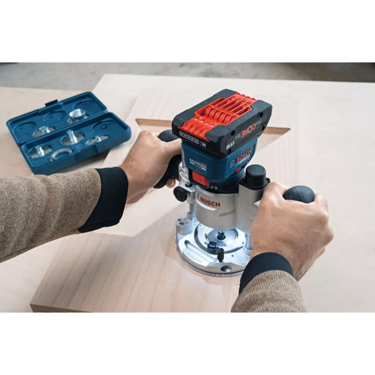 Affleureuse sans-fil GKF 18V-8 - BOSCH - sans batterie, ni chargeur - 06016C2001