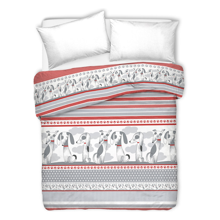 Copriletto di cotone baubau rosso 100% cotone