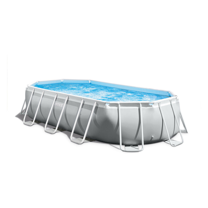 Intex Piscina Prisma Frame ovale con Pompa Filtro, Scaletta e Teli, 503x274x122 cm