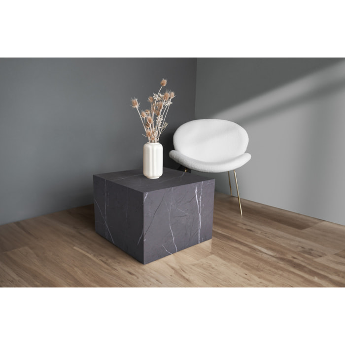 Tavolino basso Cuboid 100 effetto marmo grigio