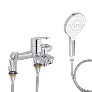 Mitigeur baignoire Aimé + pommeau de douche Metro signature + flexible de douche métal + colonnettes Idro'Flex