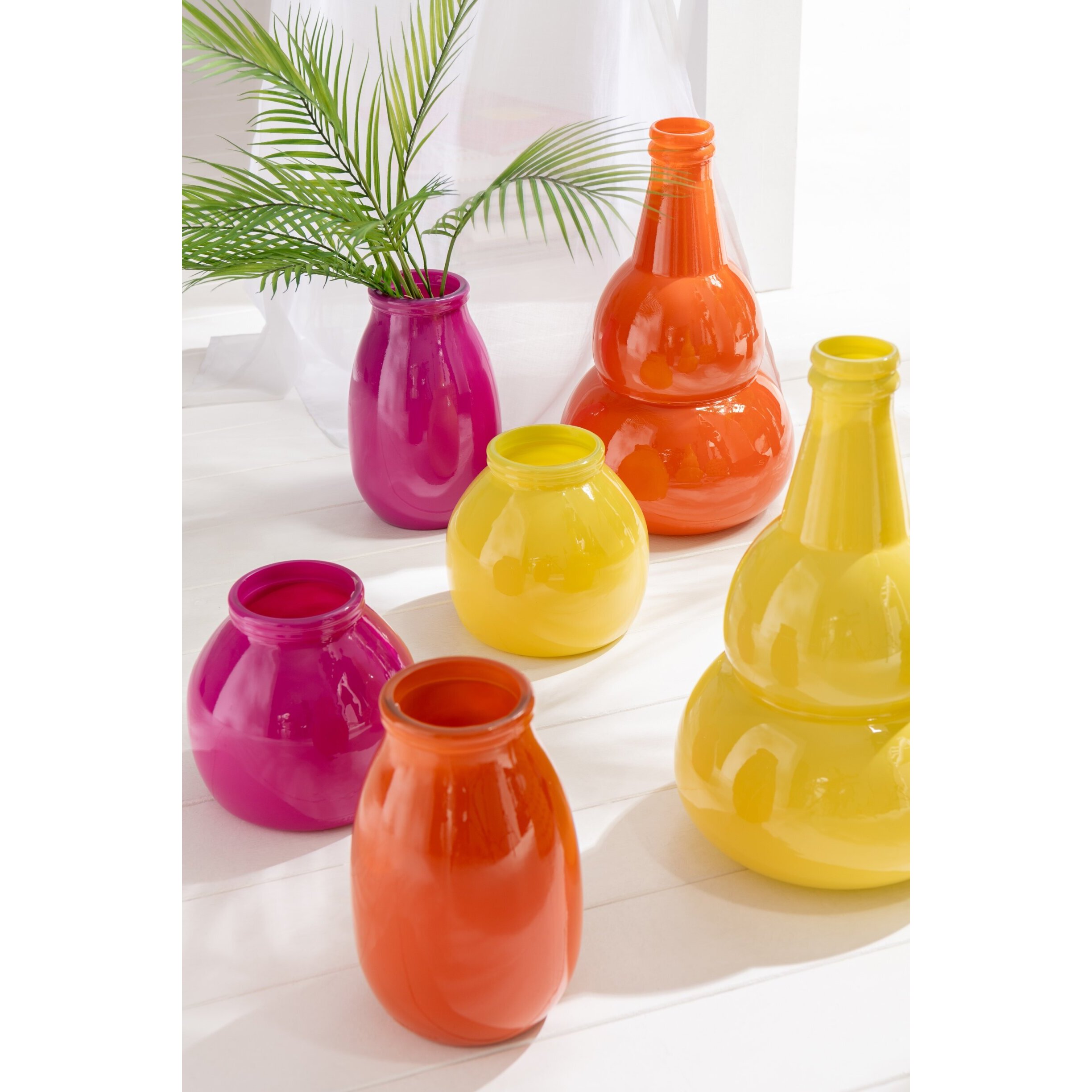 J-Line vase - verre - rose - small - Ø 21 cm
