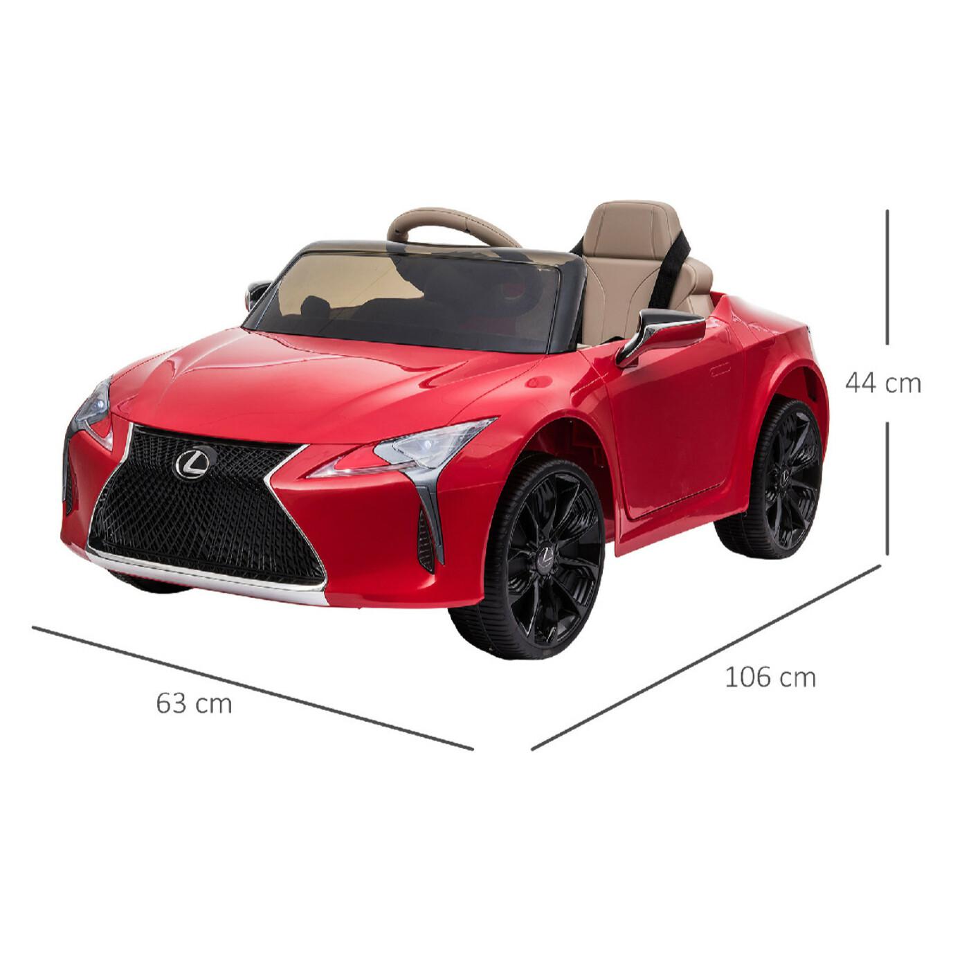 Voiture électrique enfants 12 V - V. max. 3 Km/h effets sonores + lumineux télécommande Lexus LC500 rouge