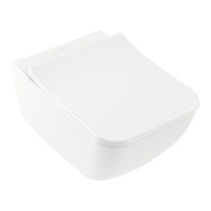 Pack WC suspendu sans bride Venticello + abattant + plaque chromée + bâti Grohe