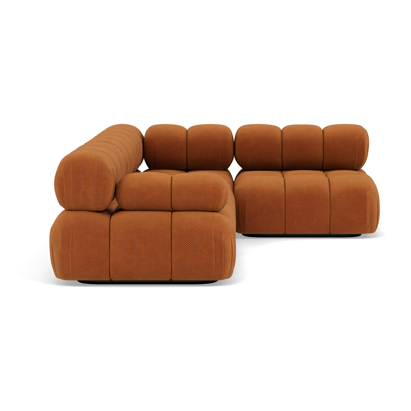 Ruby - canapé modulable d'angle droit 5 places en velours texturé - Terracotta