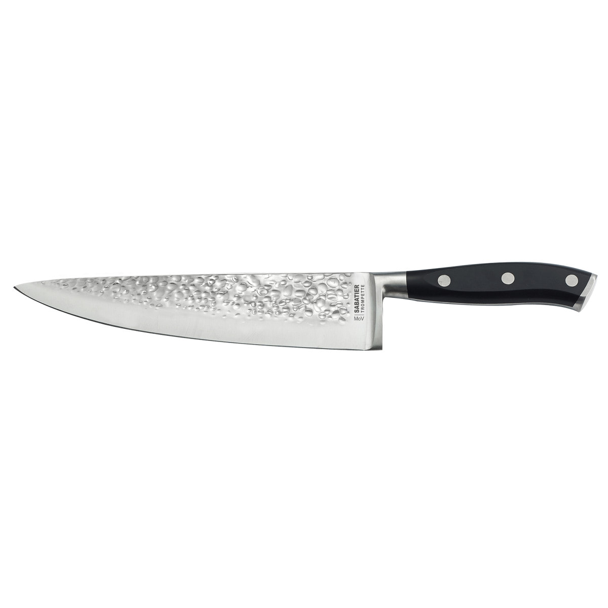 Carbon - Couteau de chef 20 cm martelé avec protection de lame