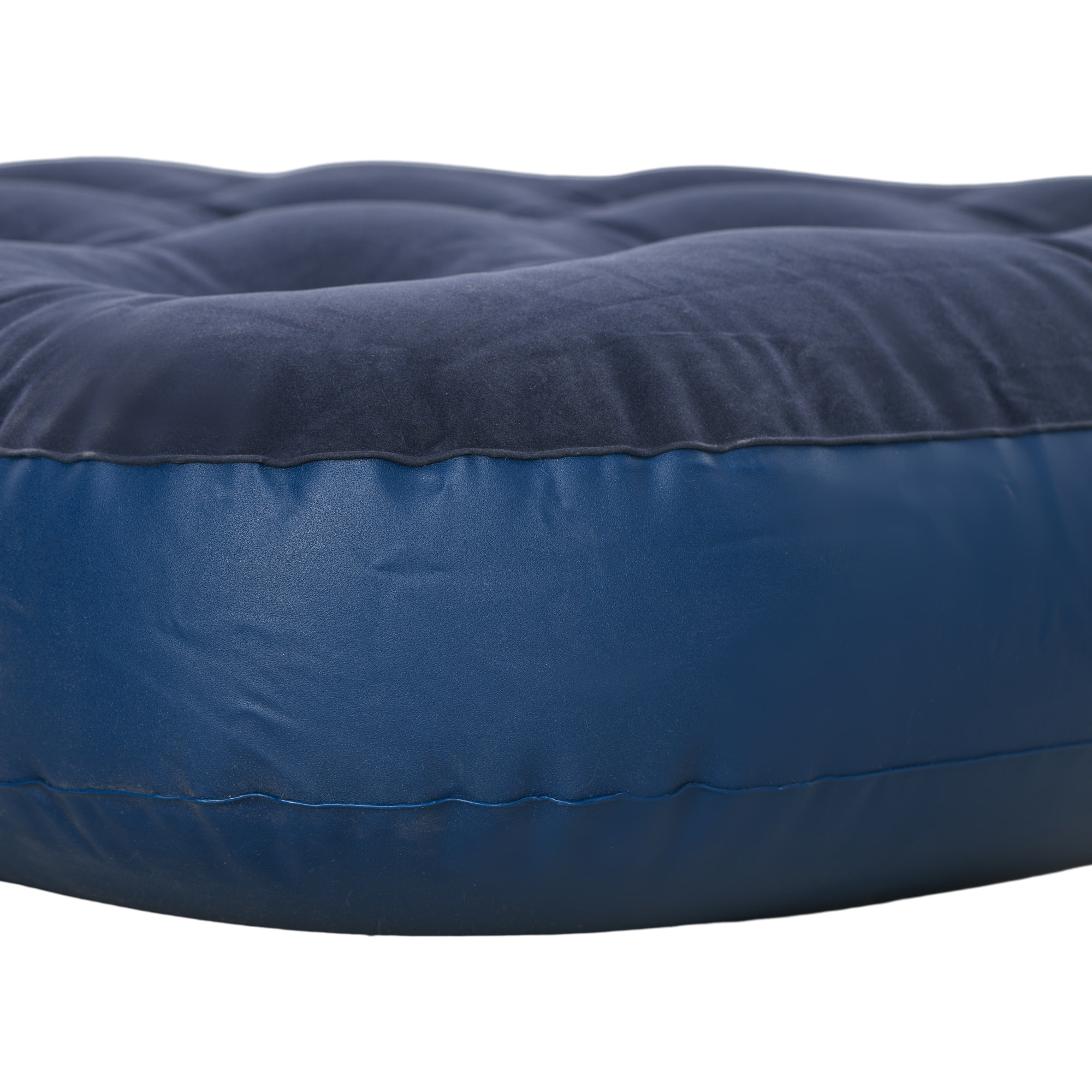 Matelas gonflable 1 personne lit pneumatique simple avec gonfleur manuel surface floquée bleu