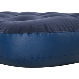 Matelas gonflable 1 personne lit pneumatique simple avec gonfleur manuel surface floquée bleu