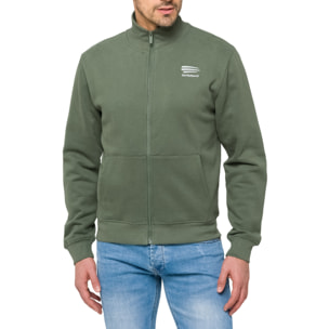 Sudadera KEPUHI cremallera completa en algodón Verde militar