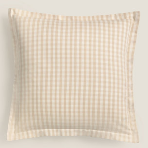 Funda de cuadrante algodón satén cuadros vichy Kimcuad color marron beige 100% Algodón