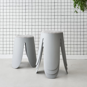 Tabouret empilable bouclette texturée (lot de 4) NIKI