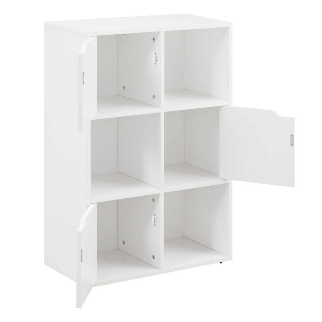 Mobile libreria 6 cubi con 3 ante bianca - Ubli