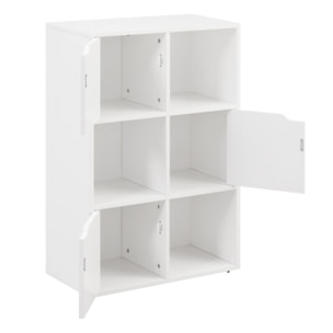 Mobile libreria 6 cubi con 3 ante bianca - Ubli