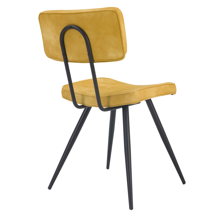 Lot de 2 chaises en cuir synthétique jaune - Texas