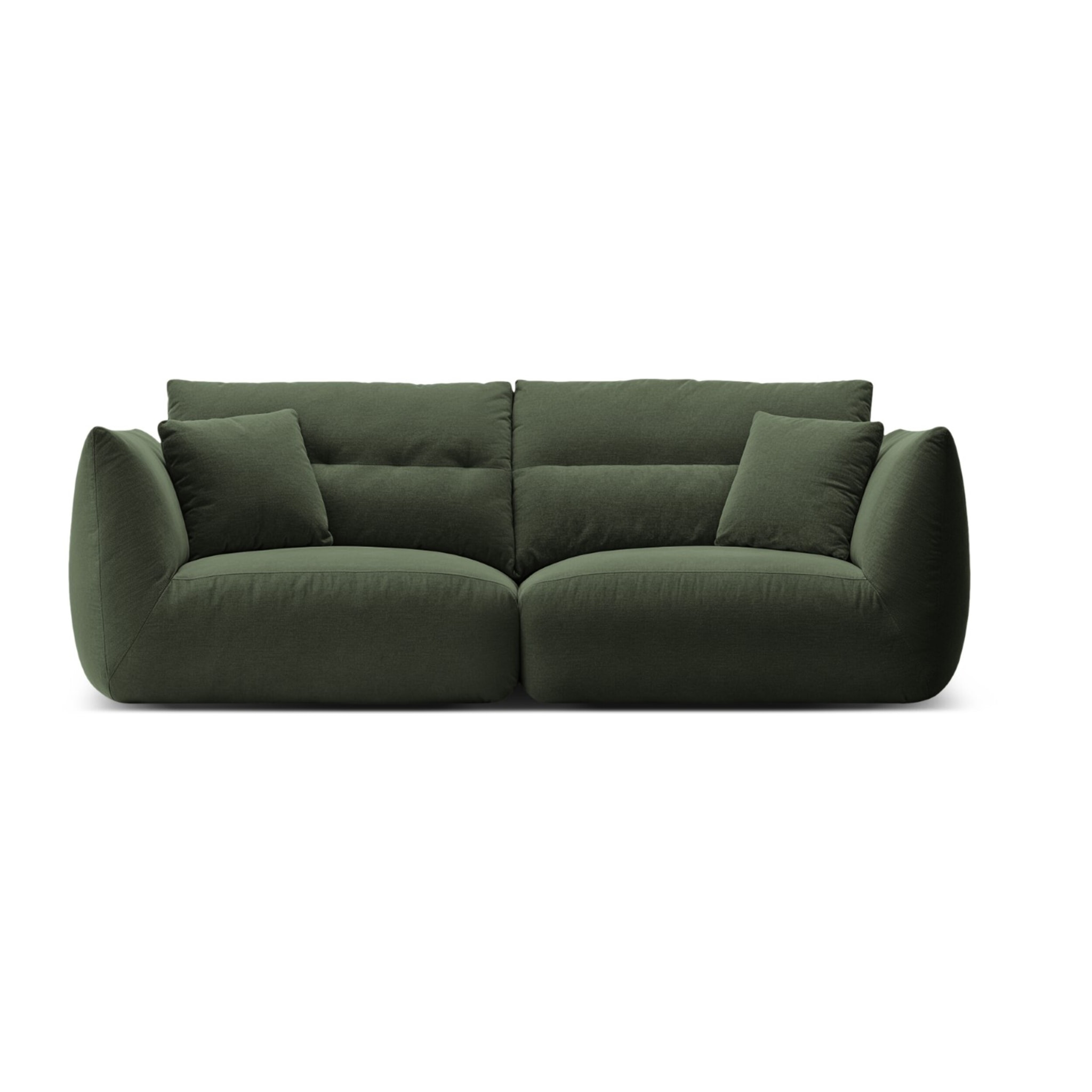 Canapé modulable "Maurie" 3 places en chenille vert mousse