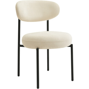 Lot de 2 chaises de salle à manger en tissu chenille - ORLA