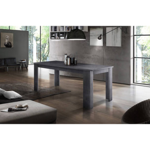 Tavolo per sala da pranzo estensibile, Made in Italy, Tavolo moderno con allunghe, Consolle allungabile, cm 140/190x90h75, colore Grigio Ardesia