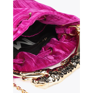 Borsa in Tessuto Plissettato con Manico Leopardo Metallico