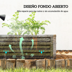Jardinera Exterior Grande de Acero Galvanizado, Huerto Urbano Elevado para Cultivar Plantas, Flores, Hierba, Macetero Exterior Rectangular con Fondo Abierto, 120x60x30,5 cm, Gris