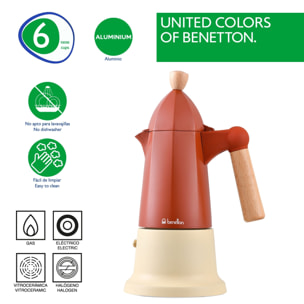 Cafetera de aluminio, 6 tazas, colección safari Benetton