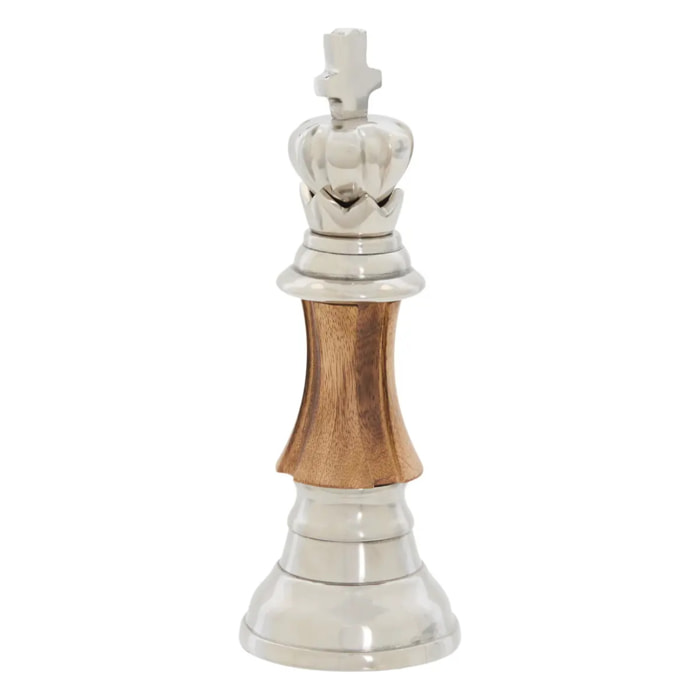 Pièce d'échec déco Johan H.25cm argent