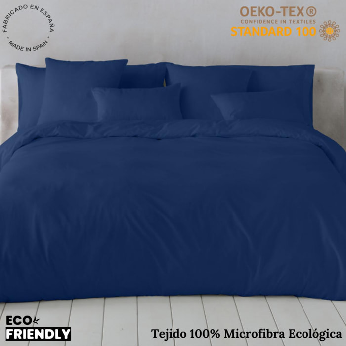 Icehome - Funda Nórdica Lisa - 100% Microfibra - Incluye 1/2 Fundas de Almohada - AZUL