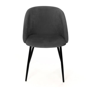 Chaises Nina en velours et pieds noirs