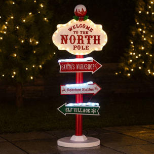 Letrero decorativo para exterior diseño polo norte con luces led - altura 95cm