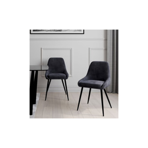 Chaises Olivia pieds métal - Gris anthracite