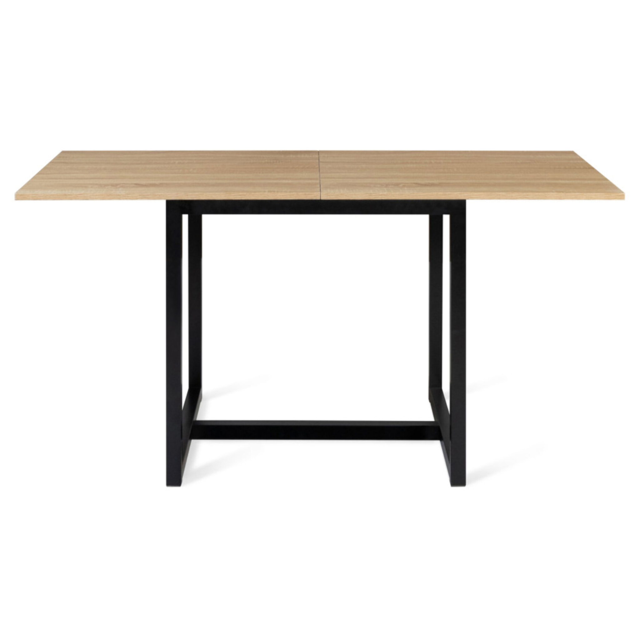 Table à manger dépliante Memphis bois et noir 80-160cm